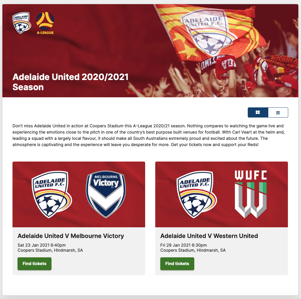 Adelaide United vs Melbourne Victory and Western United ticketing